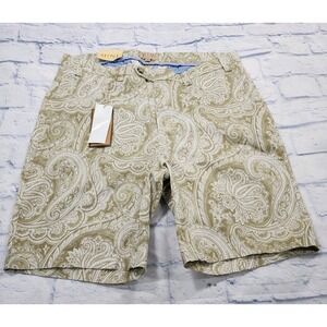 MINE London  Milan New York MENS SZ 38 Beige Paisley Chino Shorts